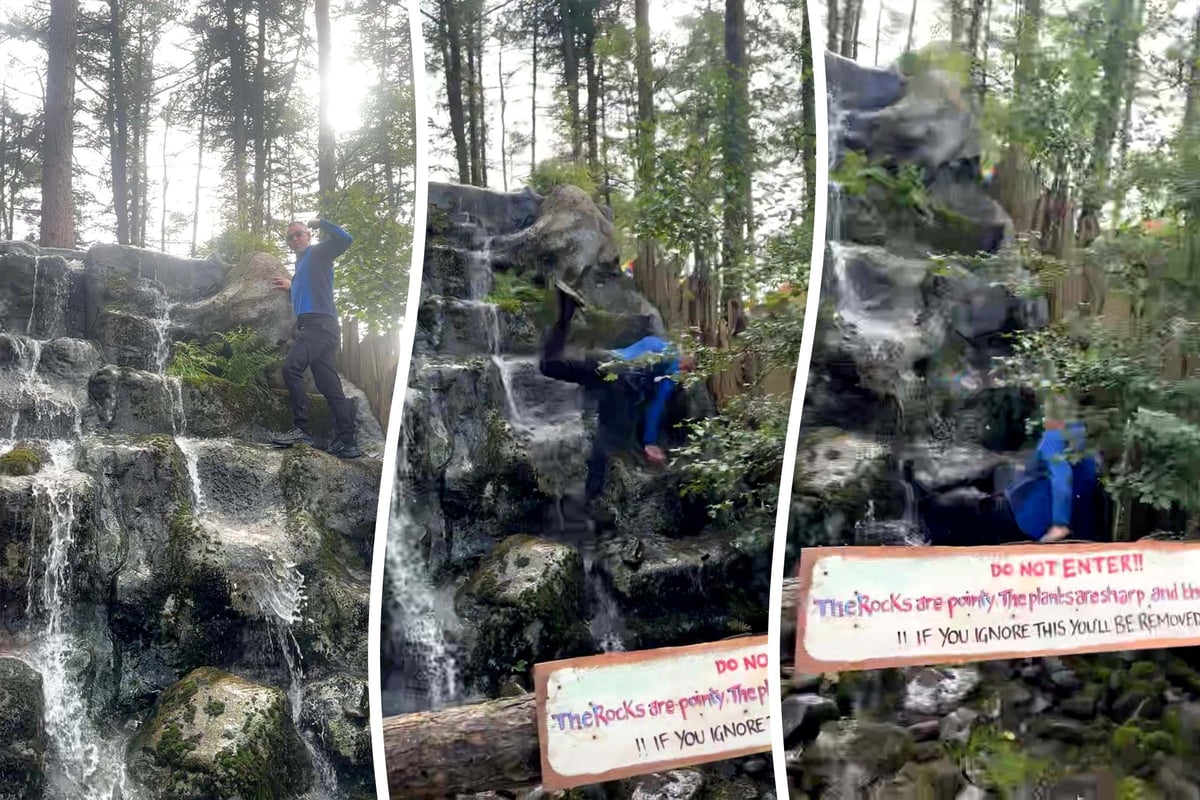 Reveller "nearly died" falling down waterfall at Beat-Herder music festival after ignoring 'do not enter' sign